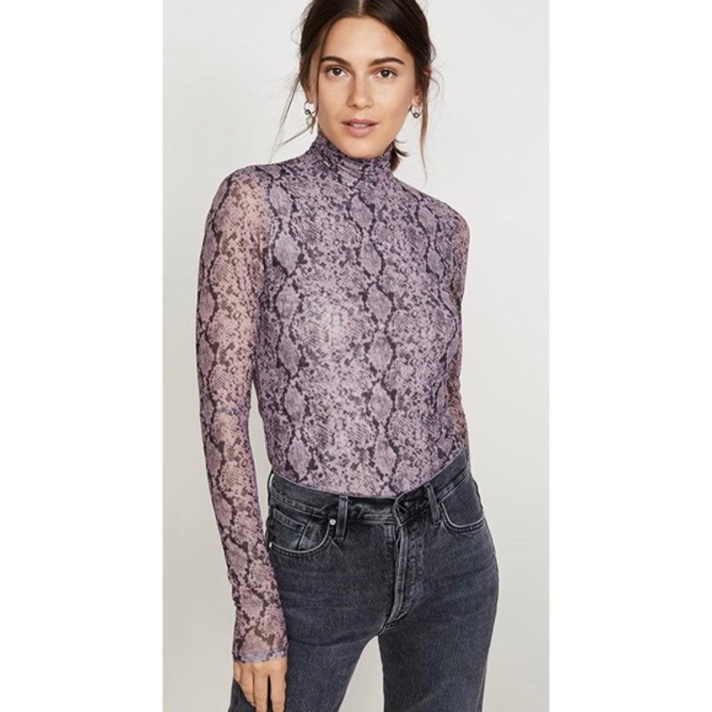 Cinq A Sept Python Turtleneck Sz Xs Nwot - image 1